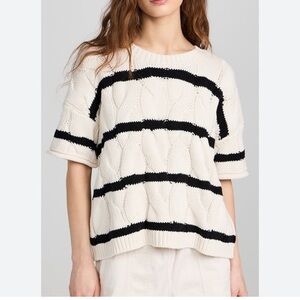 Splendid Striped Short Sleeve Sweater